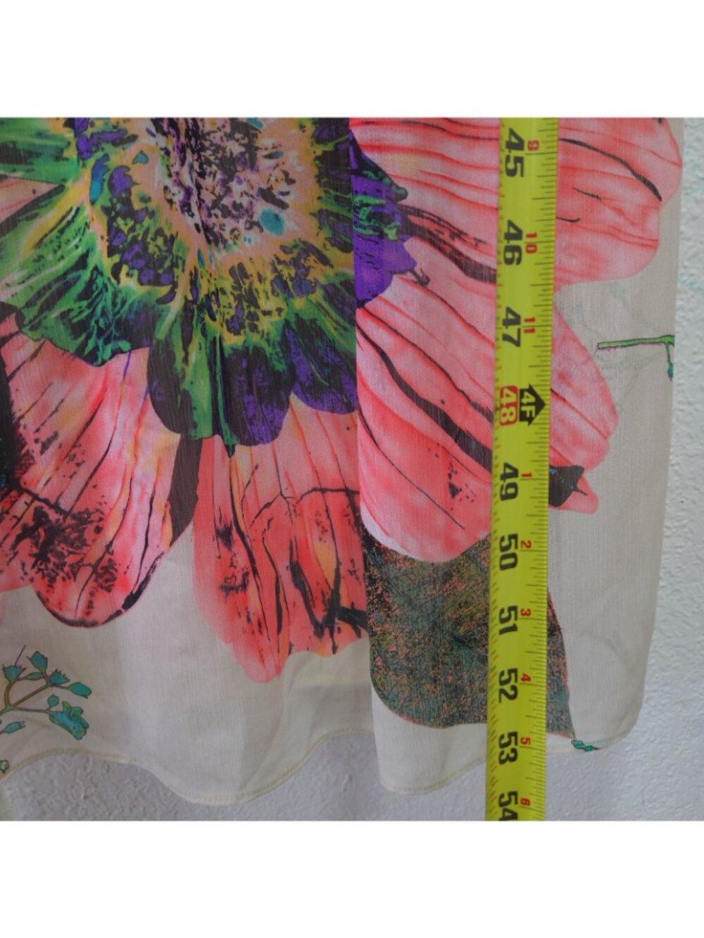 R&M Richards Women Beige Colorful Floral Maxi Elastic Waistband Dress Size 6 - Picture 14 of 15
